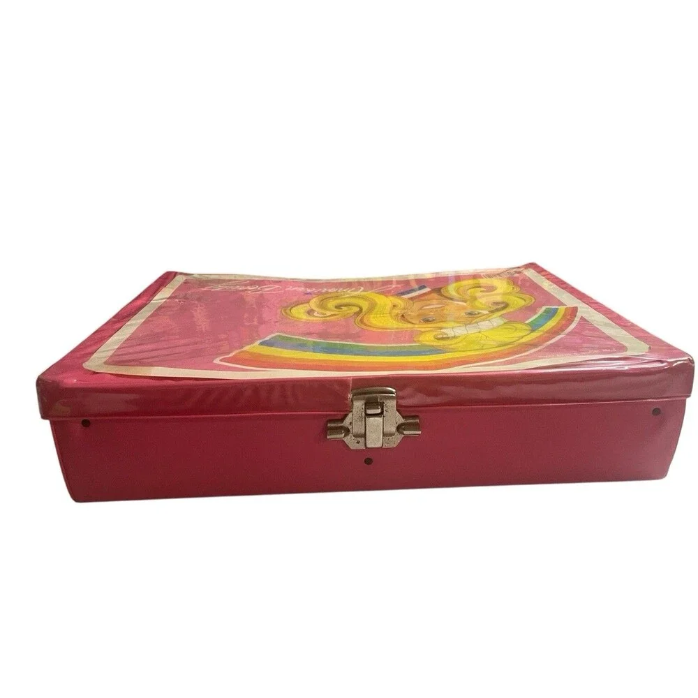 Vintage Barbie Doll Clothing Case American Beauty 1984 Pink Rainbow 80s